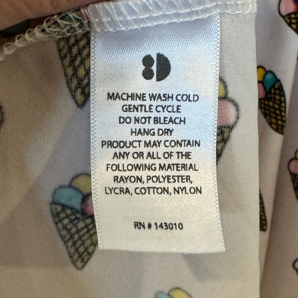 Dot Dot Smile Creamy Pink Ice Cream Print Dress sz 3/4 nwt